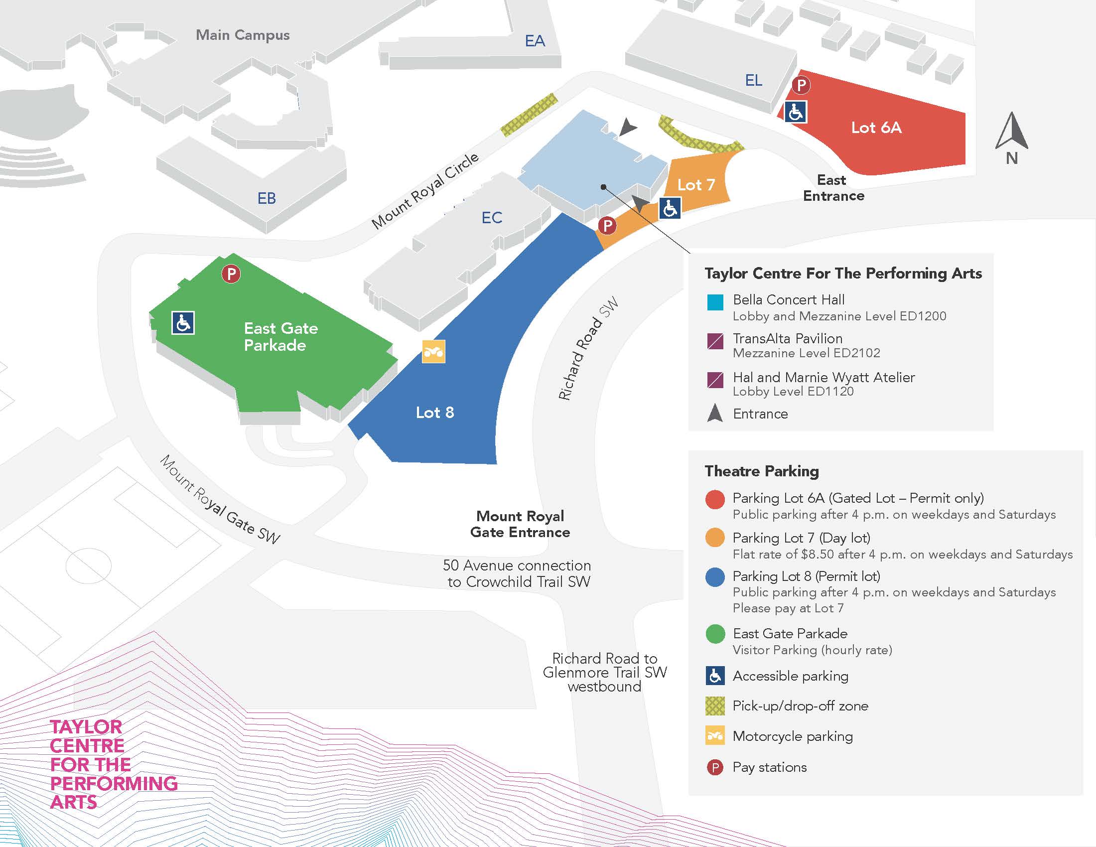 Mount Royal University Parking Map - Islands With Names